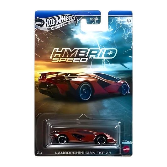 Hot Wheels 1:64 Scale Lamborghini Sián FKP 37 Die-Cast Car Blister Pack – Hybrid Speed Silver Series Collectible Model