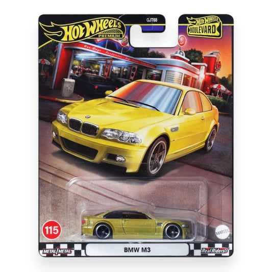 Hot Wheels Premium 1:64 Scale BMW M3 Die-Cast Car Blister Pack – Boulevard Series Metal/Metal Real Riders Collectible