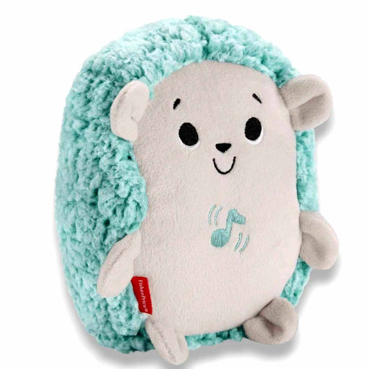 Fisher-Price Baby Hedgehog Musical Comforter Toy with Soothing Vibrations – Soft Plush Newborn Sleep Companion (Blue)