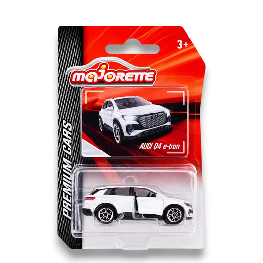 Majorette 1:64 Scale Audi Q4 e-tron Die-Cast Car Blister Pack – Premium Cars Series Collectible Electric SUV Model with Opening Parts