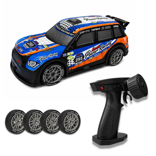 Drive Storm 1:22 Scale RC Drifting Racing Car with 2.4GHz Remote Control, LED Lights & Extra Drift Tyres – High Speed Rechargeable Toy Car for Kids