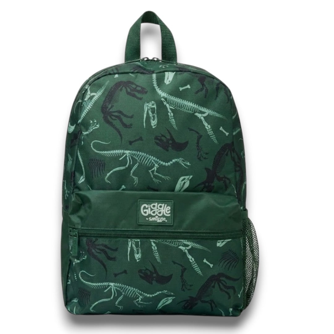 Giggle by Smiggle Dinosaur Print Backpack 16 Inch | Kids School Bag with Multiple Compartments