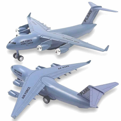 Military Plane 1:500 Scale Die-Cast Aircraft Toy | Air Force Cargo Airplane Model with Rolling Wheels | Collectible Toy Plane for Kids