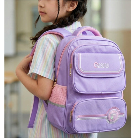 Kids School Backpack 16 Inch | Lightweight Purple School Bag for Girls with Multiple Compartments