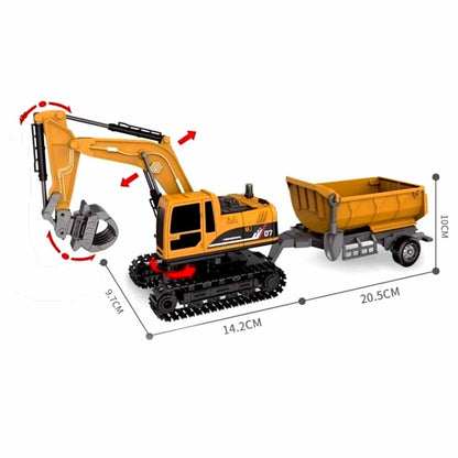RC JCB Toy Excavator 1:22 Scale Remote Control Construction Vehicle with Lights, Sounds & Rotation Digger Truck for Kids