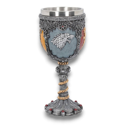 Game of Thrones Houses Goblet Chalice 17cm| Stark, Lannister, Targaryen & Baratheon Collectible Cup | Medieval Fantasy Wine Goblet