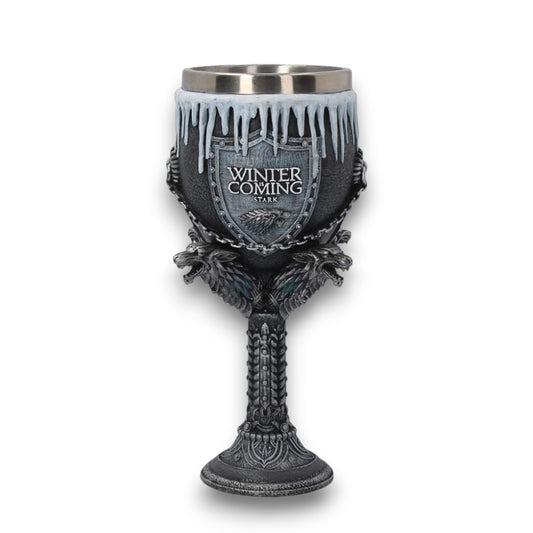 Game of Thrones Winter Is Coming Stark Goblet Chalice | 17 cm Fantasy Collectible Drinkware