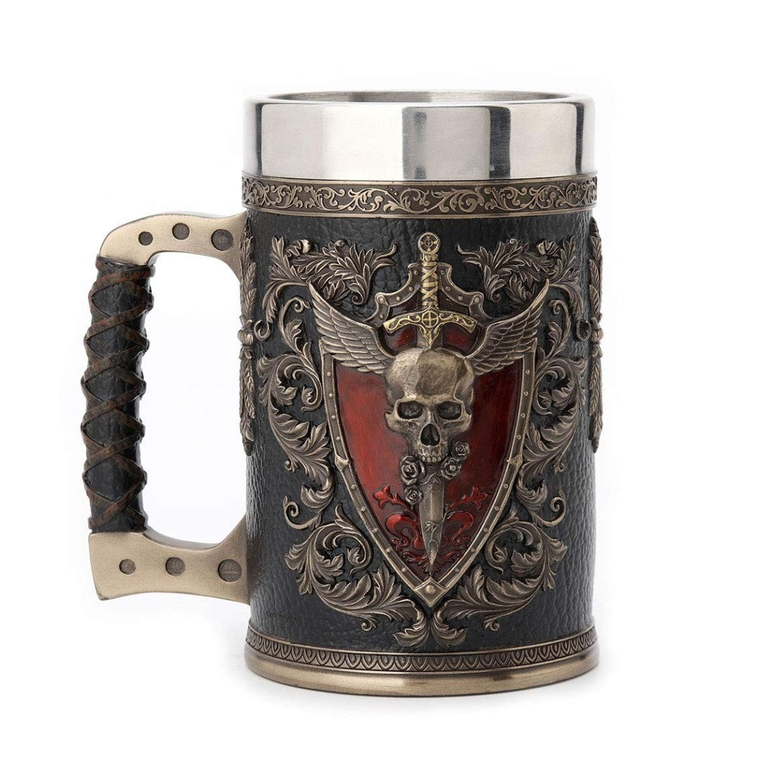 Gothic Skull Tankard Mug | 15.5 cm Medieval Fantasy Collectible Beer Mug