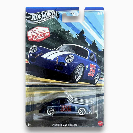 Hot Wheels Silver Series Porsche 356 Outlaw Vintage Club ’68 Die-Cast Car | 1:64 Scale Collectible