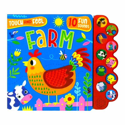 North Parade Touch and Feel Farm Interactive Sound Book for Kids | 10 Fun Farm Animal Sounds Learning Book
