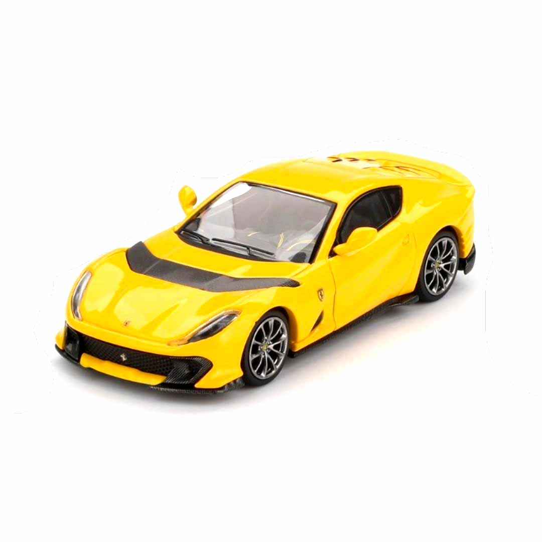 BBR Models 1:64 Ferrari 812 Competizione Die-Cast Model Car – Giallo Modena Yellow Collectible Sports Car Miniature