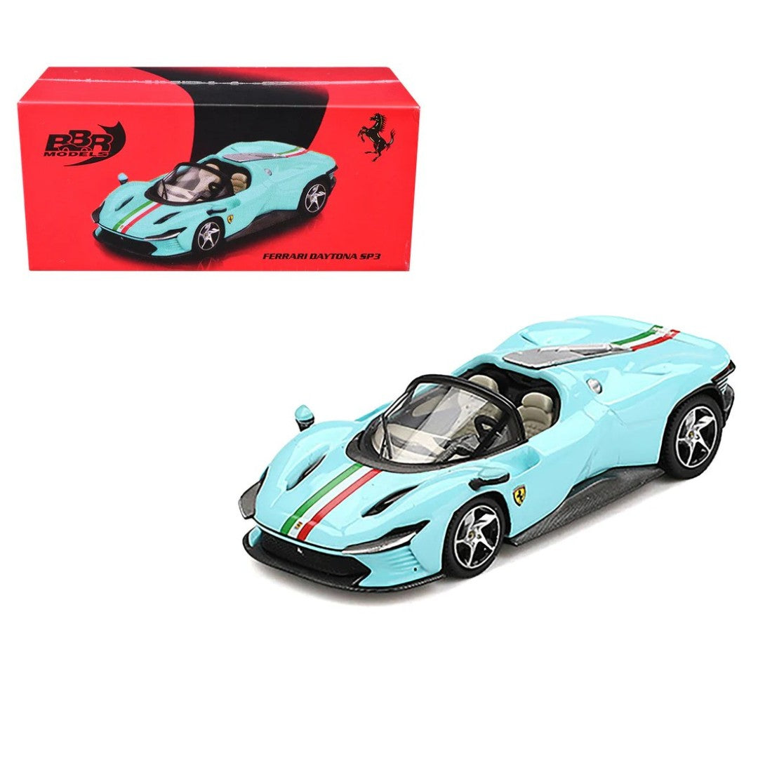 BBR Models 1:64 Ferrari Daytona SP3 Light Blue Limited Edition Die-Cast Model Car