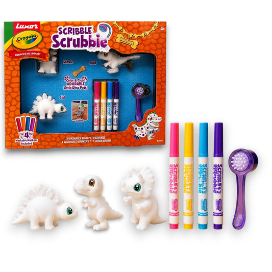 Luxor Crayola Scribble Scrubbie Dinosaur Color & Clean Activity Playset for Kids