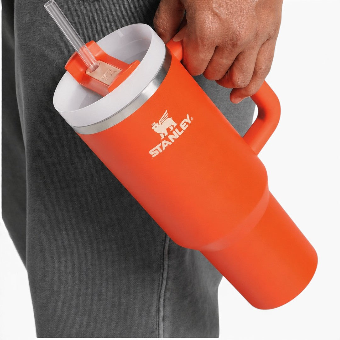 STANLEY Quencher H2.0 FlowState Tumbler 1.18L (40 oz) Orange with Handle & Straw – Vacuum Insulated Stainless Steel Travel Mug
