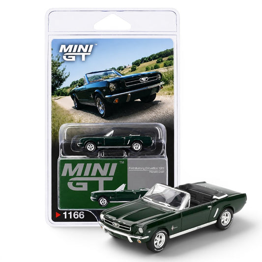 Mini GT 1:64 (Blister Pack) Ford Mustang Convertible 1964 Highland Green Diecast Model Car