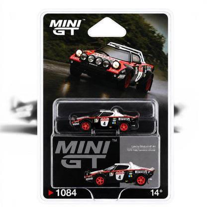 Mini GT 1:64 (Blister Pack) Lancia Stratos HF #4 1978 Rally Sanremo Winner Diecast Model Car | Collector Edition