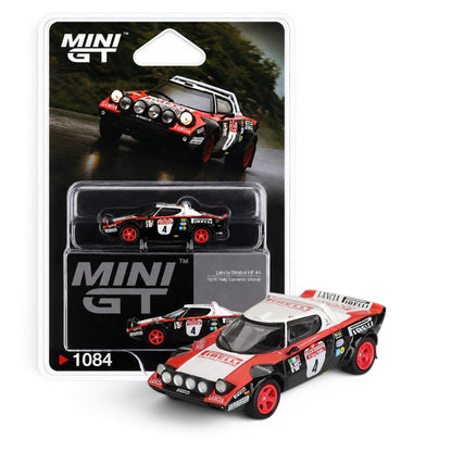 Mini GT 1:64 (Blister Pack) Lancia Stratos HF #4 1978 Rally Sanremo Winner Diecast Model Car | Collector Edition