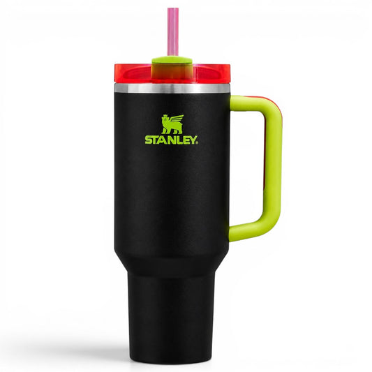 STANLEY Quencher H2.0 FlowState Tumbler 30 oz (887 ml) Neon Black Insulated Stainless Steel Travel Mug with Handle & Straw