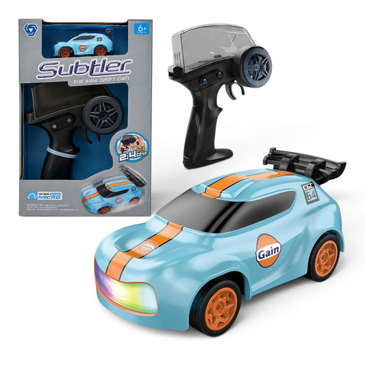 Mini RC Drift 1/64 Car 4WD 2.4GHz High-Speed Remote Control Racing Car Toy for Kids & Adults – Blue