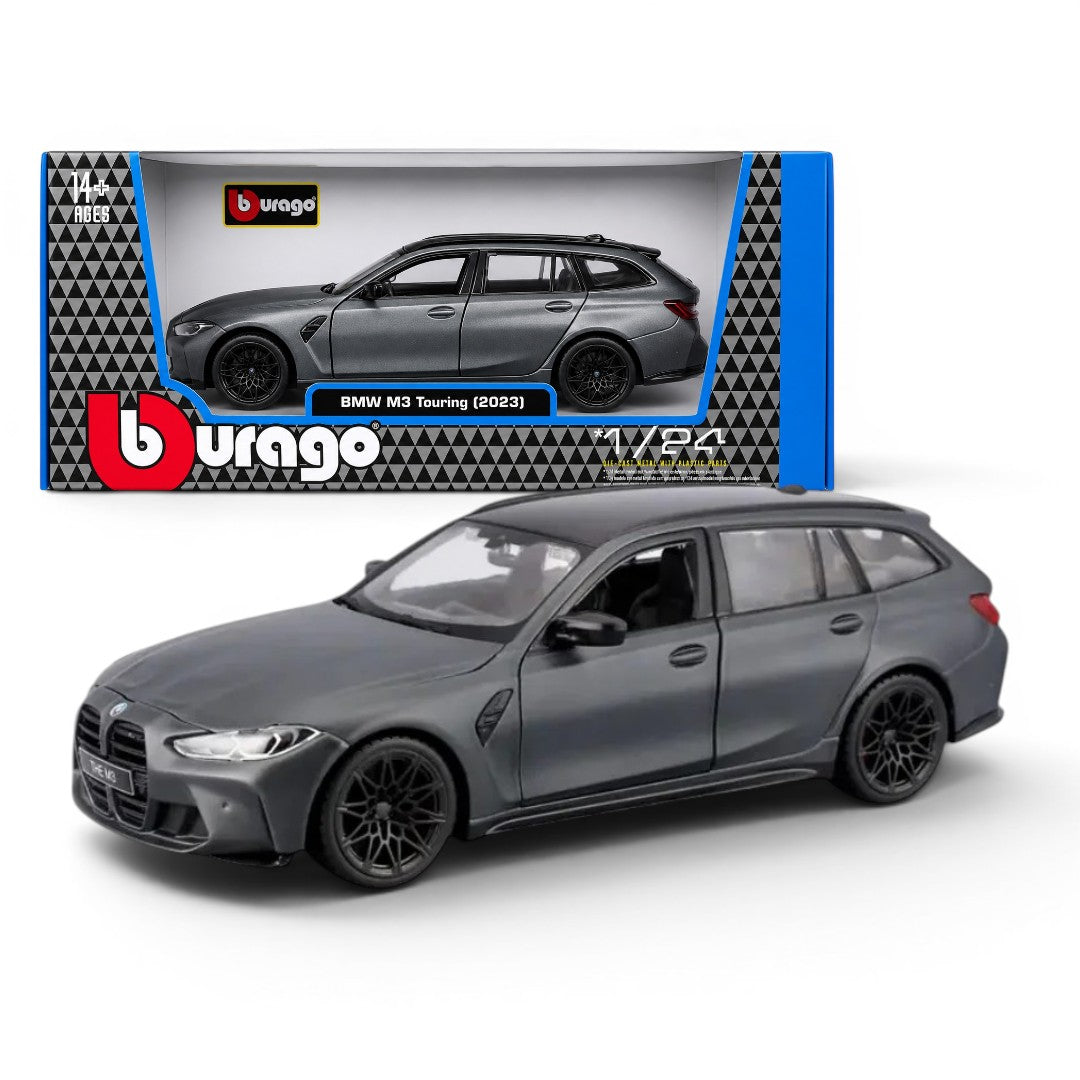 Bburago 1:24 BMW M3 Touring (2023) Die-Cast Model Car – Matte Grey Premium Collectible