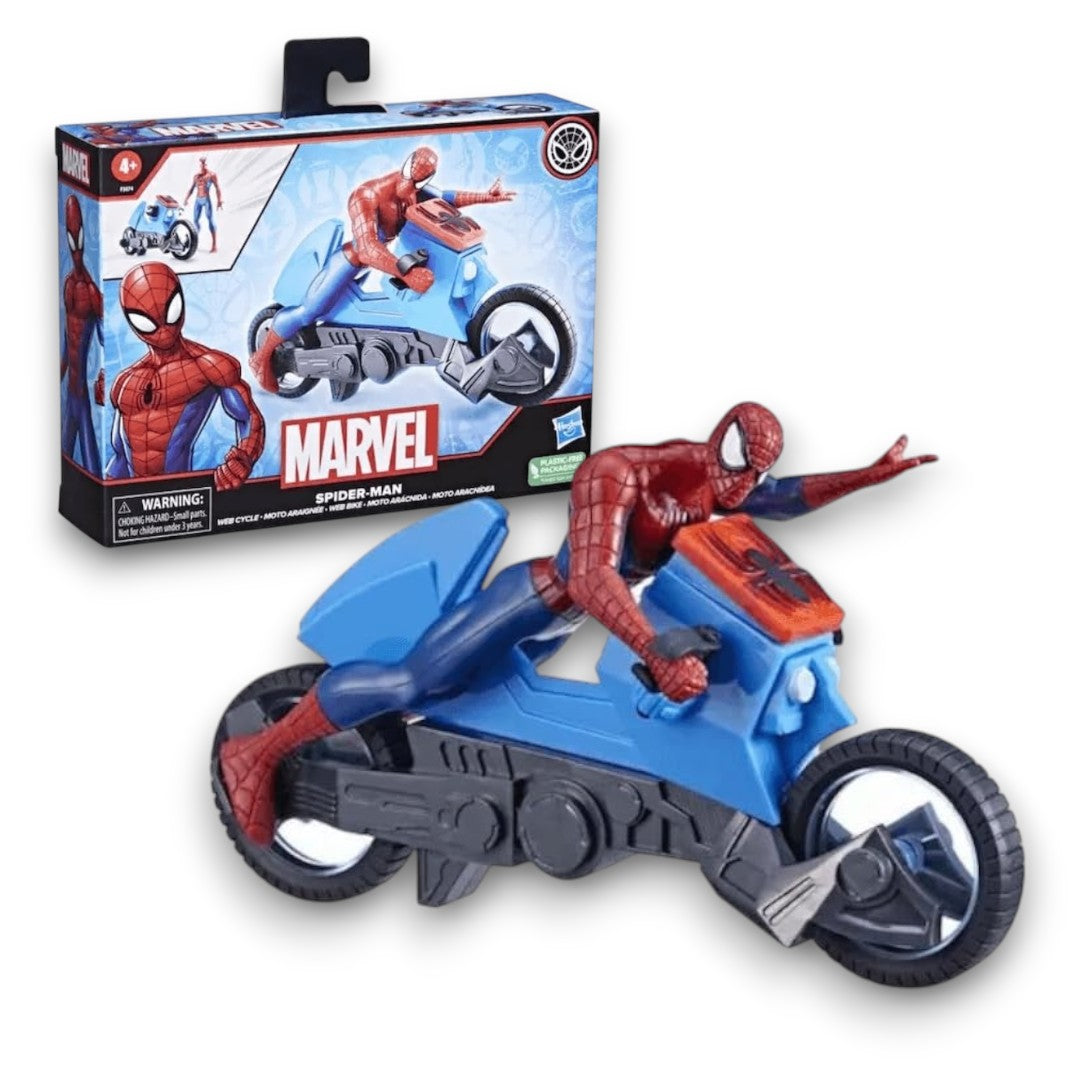 Hasbro Marvel Spider-Man Web Cycle with 6-Inch Spider-Man Action Figure | Super Hero Motorcycle Collectible