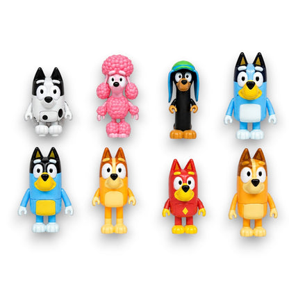 Bluey Family & Friends Figure Pack | 8 Character Collectible Toy Set with Bluey, Bingo, Bandit, Chilli & Friends