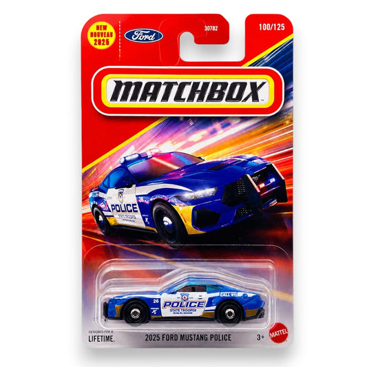 Matchbox 1:64 2023 Ford Mustang Police (Blister Pack) Die-Cast Model Car | State Trooper Patrol Vehicle