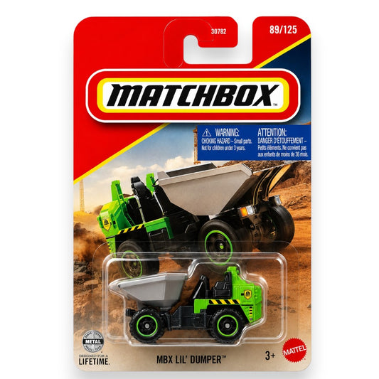 Matchbox 1:64 MBX Lil' Dumper Die-Cast Construction Vehicle | Heavy Duty Dump Truck Collectible Toy (Blister Pack)