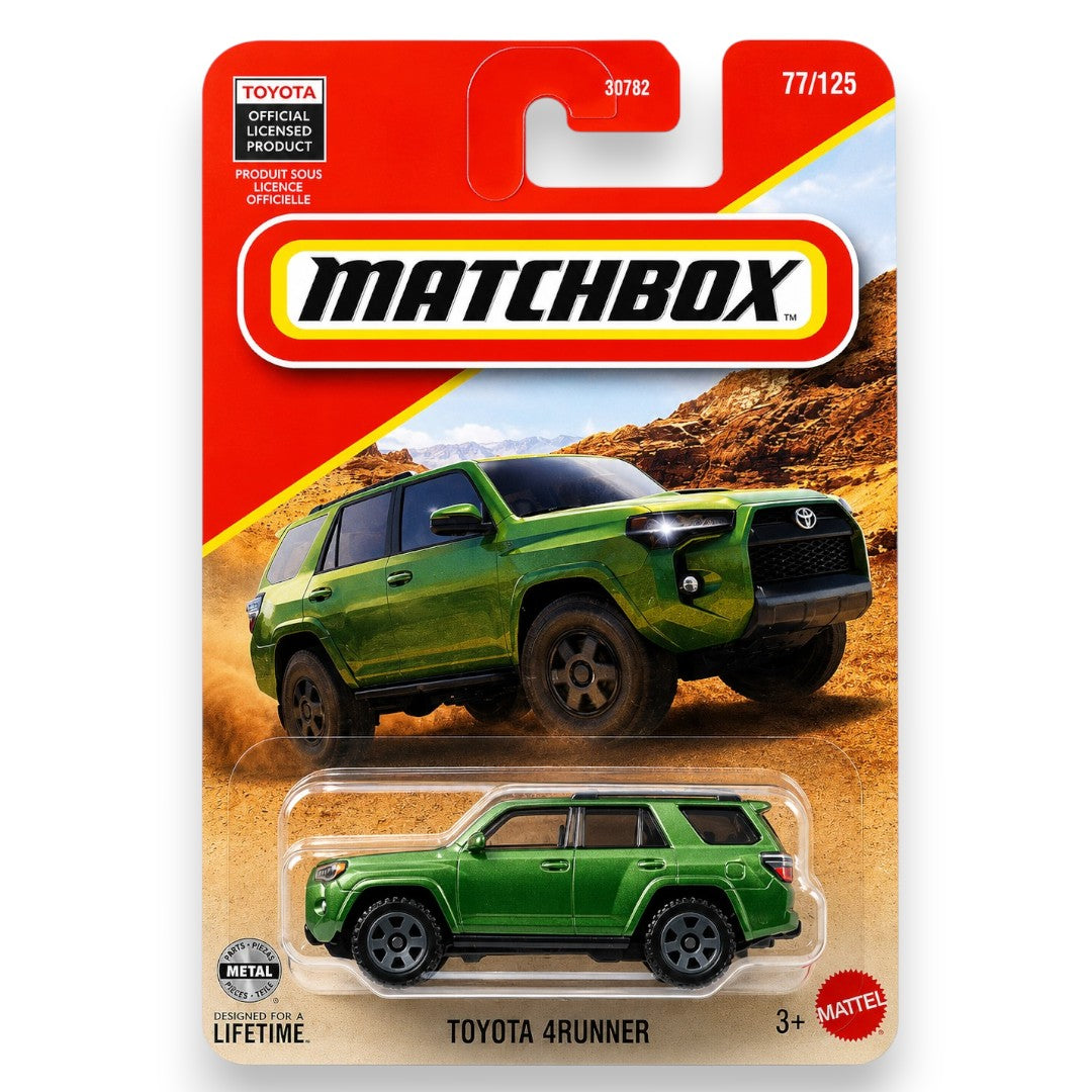 Matchbox 1:64 Toyota 4Runner Die-Cast SUV Model Car | Green Off-Road Adventure Vehicle Collectible (Blister Pack)