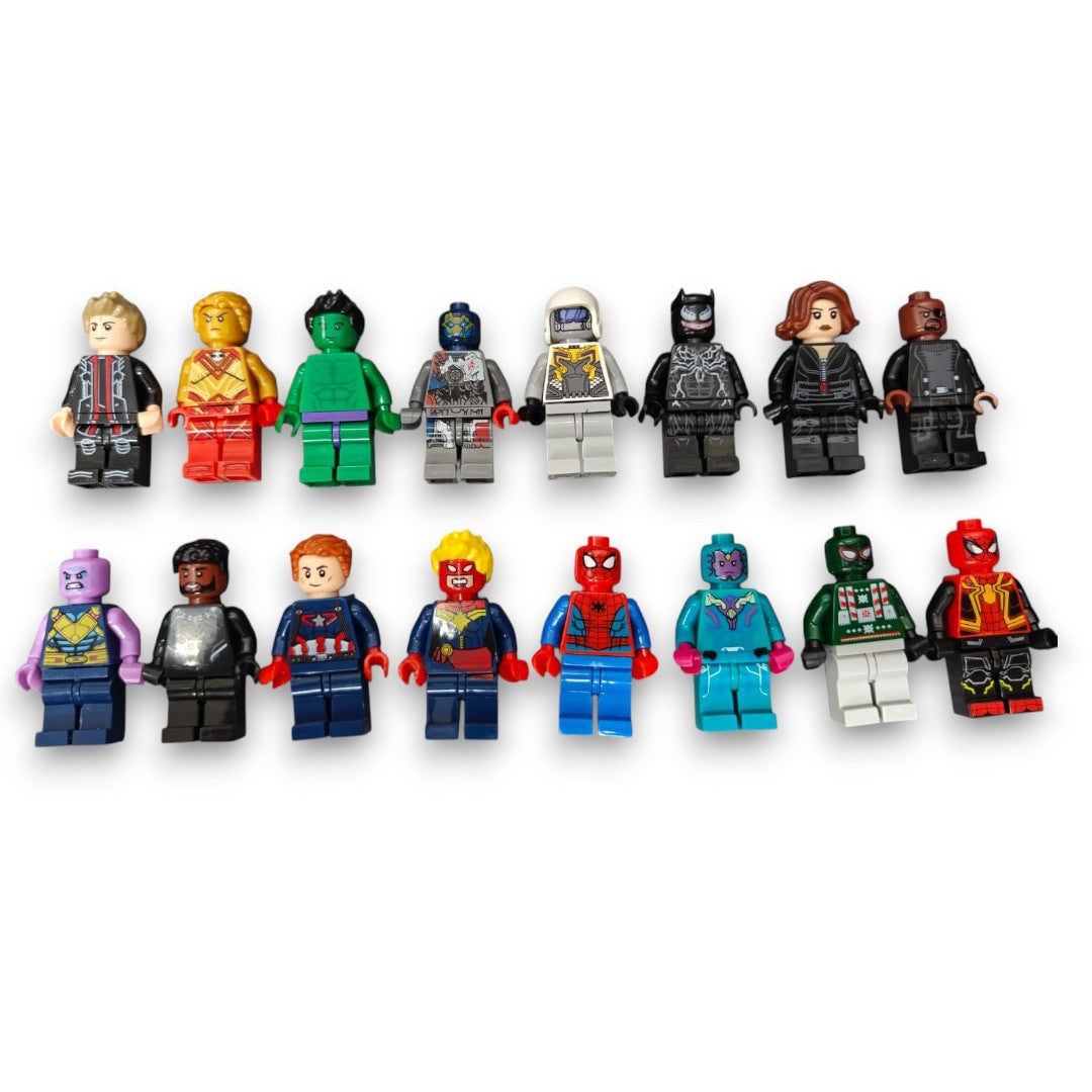 Infinity Saga 16-Piece Superhero Building Block Minifigure Set | Action Figures Toy Collection with Accessories | Creative Assembly Toy for Kids 6+