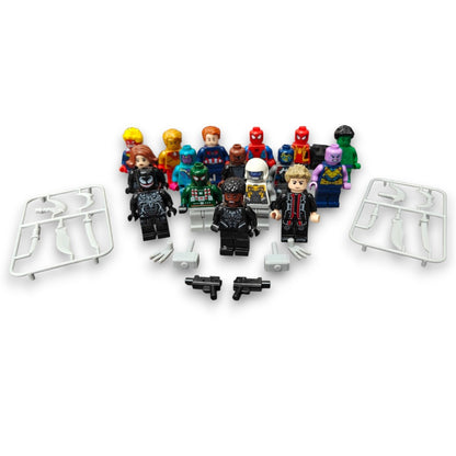 Infinity Saga 16-Piece Superhero Building Block Minifigure Set | Action Figures Toy Collection with Accessories | Creative Assembly Toy for Kids 6+