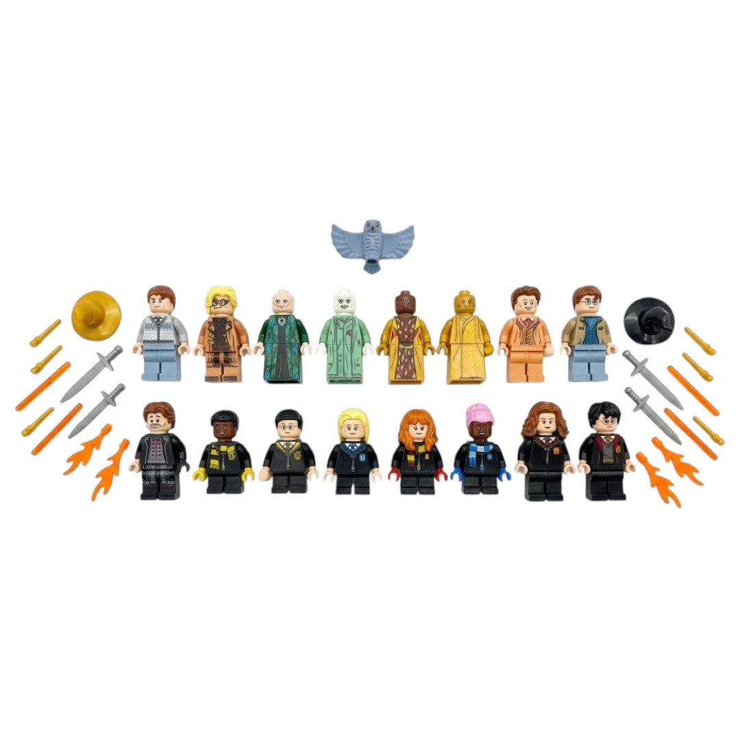 Harry Potter 16-Piece Building Block Minifigure Set | Wizarding World Character Collection with Accessories | Compatible Brick Figures for Kids 6+
