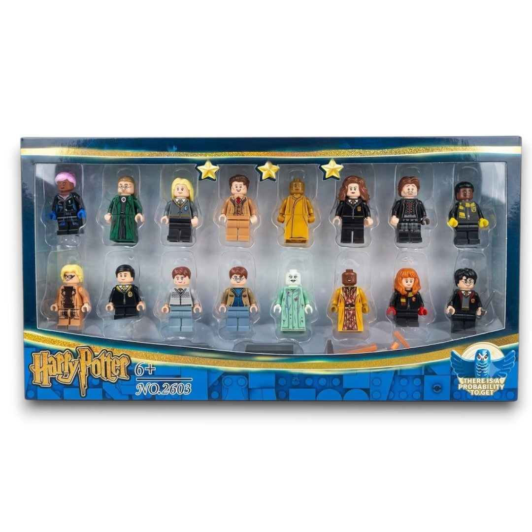 Harry Potter 16-Piece Building Block Minifigure Set | Wizarding World Character Collection with Accessories | Compatible Brick Figures for Kids 6+