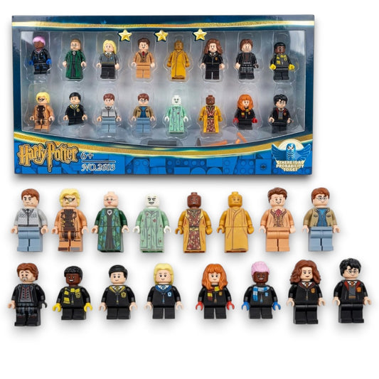 Harry Potter 16-Piece Building Block Minifigure Set | Wizarding World Character Collection with Accessories | Compatible Brick Figures for Kids 6+