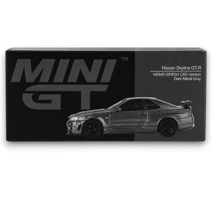 MINI GT 1:64 Nissan Skyline GT-R NISMO BNR34 CRS Version Dark Metal Gray Die-Cast Model Car