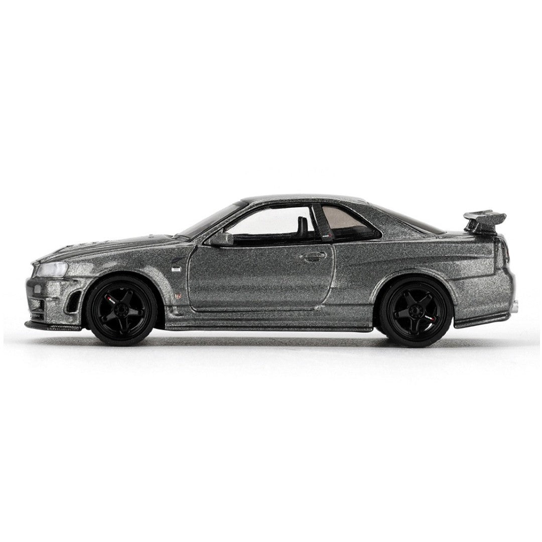 MINI GT 1:64 Nissan Skyline GT-R NISMO BNR34 CRS Version Dark Metal Gray Die-Cast Model Car