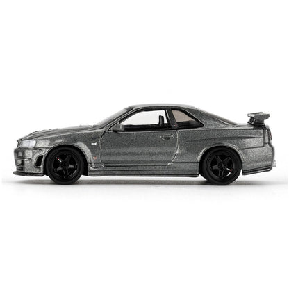 MINI GT 1:64 Nissan Skyline GT-R NISMO BNR34 CRS Version Dark Metal Gray Die-Cast Model Car