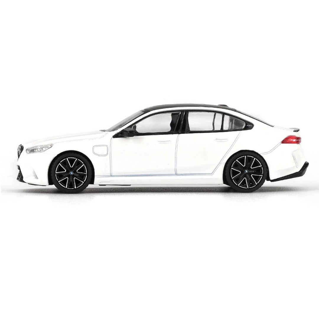 MINI GT 1:64 BMW M5 Alpine White Die-Cast Model Car | Premium Luxury Sports Sedan Collectible
