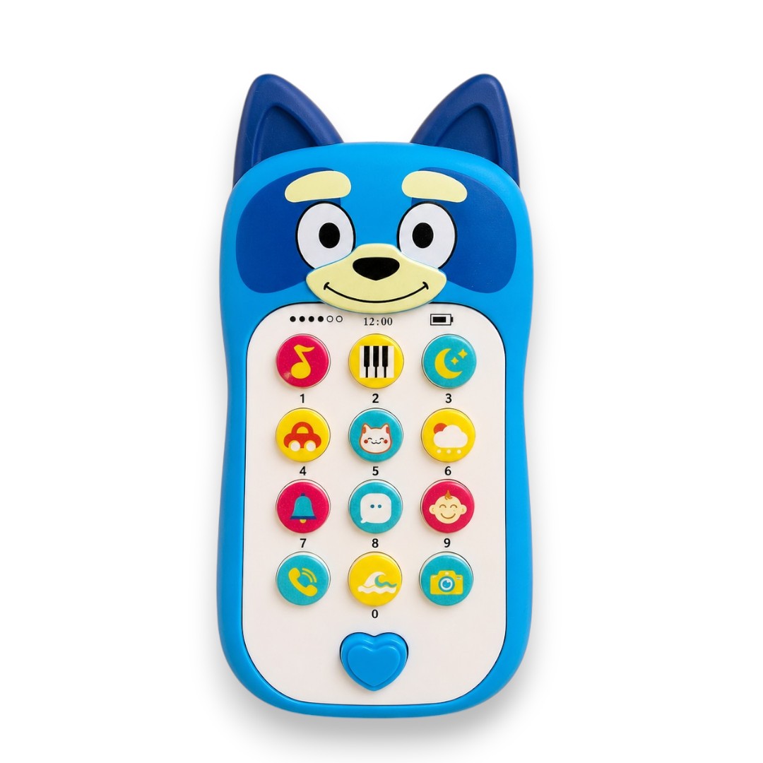 Cute Puppy Musical Toy Phone for Kids | Interactive Learning Mobile Phone with Lights, Sounds & Educational Buttons | Assorted Colours