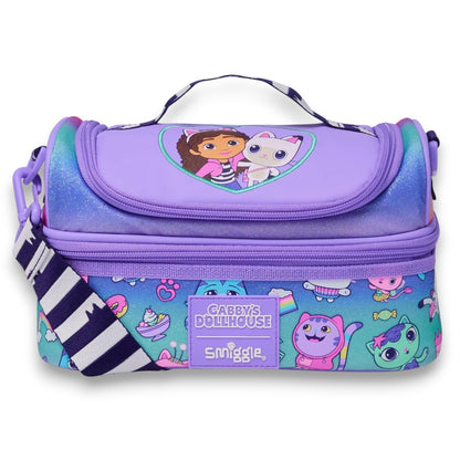 Smiggle Gabby's Dollhouse Insulated Lunch Bag with Adjustable Shoulder Strap – Purple