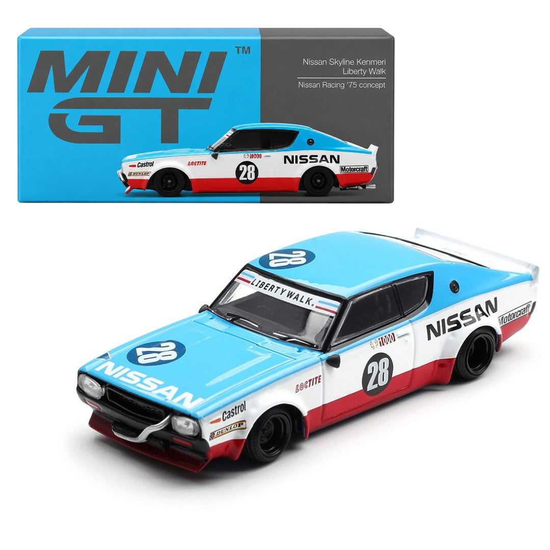 Mini GT 1:64 Nissan Skyline Kenmeri Liberty Walk Nissan Racing '75 Concept Diecast Model Car
