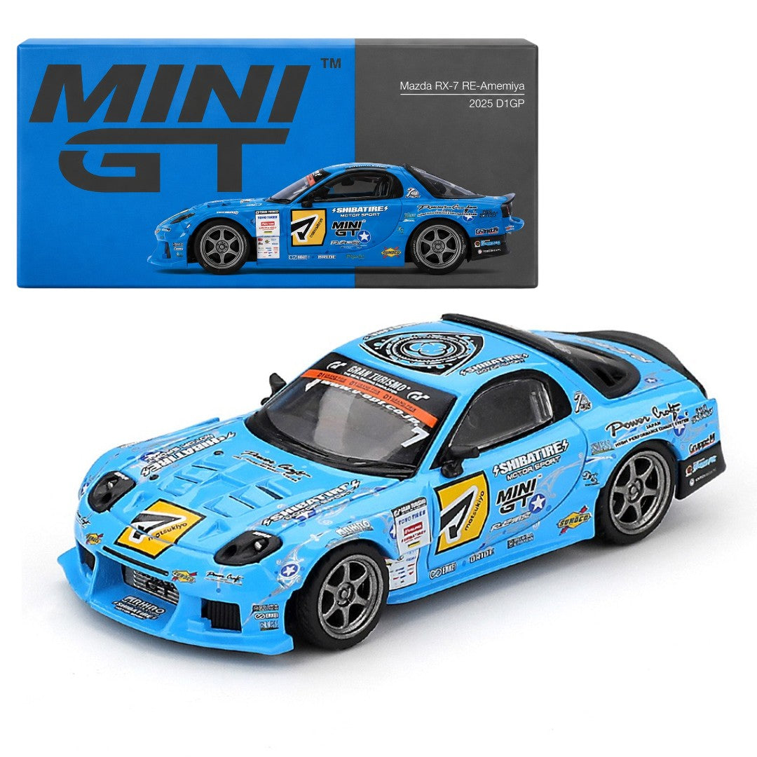 Mini GT 1:64 Mazda RX-7 RE-Amemiya 2025 D1GP Diecast Model Car