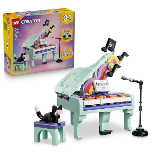 LEGO 31392 Creator 3-in-1 Music Decor Piano Building Set | 485 Pieces | Creative Display & Home Decor Model