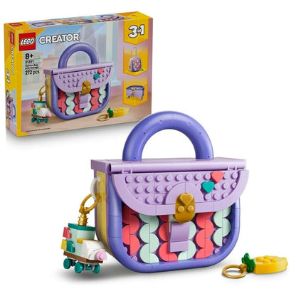 LEGO 31391 Creator 3-in-1 Fashion Bag with Charms Building Set | 272 Pieces | Buildable Handbag, Shoulder Bag & Flower Pot