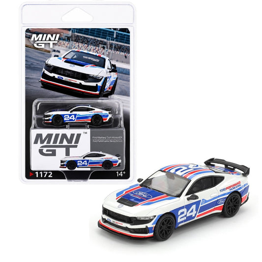 MINI GT 1:64 (Blister Pack) Ford Mustang Dark Horse #24 Ford Performance Racing School Diecast Model Car | Premium Collector Edition | #1172