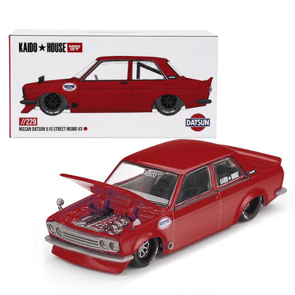 Kaido House x MINI GT 1:64 Nissan Datsun 510 Street NISMO V3 Red Diecast Model Car | Limited Edition KHMG229