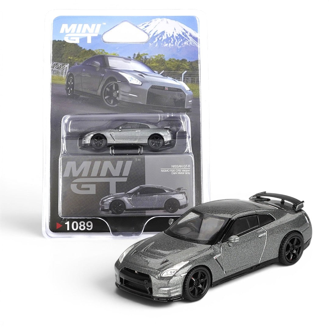 MINI GT 1:64 (Blister Pack) Nissan GT-R NISMO R35 CRS Version Dark Metal Gray #1089 | Official Licensed Diecast Model Car | BGX