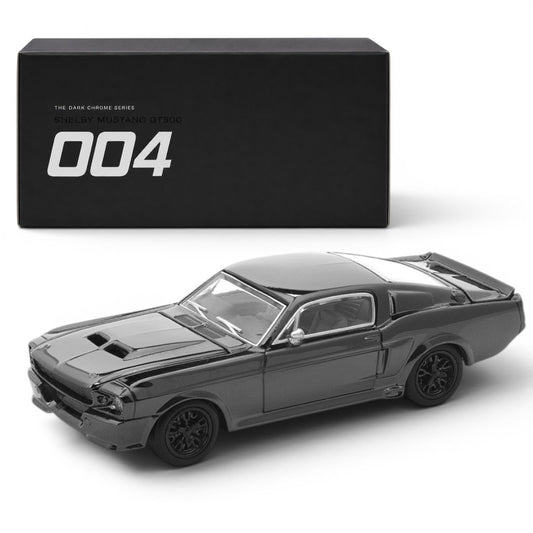 POP RACE 1:64 Shelby Mustang GT500 The Dark Chrome Series 004 Diecast Model Car | Premium Collectible | BGX