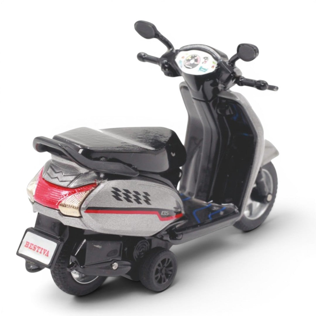 Centy Die-Cast Pull Back Scooter Toy for Kids | Mini Friction Powered Scooter Model | Assorted Colours | 3+ Years | BGX
