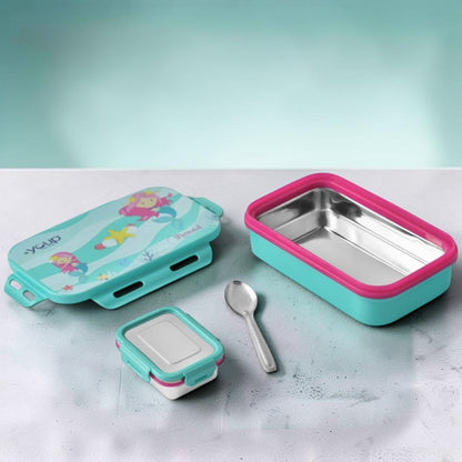Mermaid Kids Lunch Box 500ml | BPA-Free Leak-Resistant Food Storage Box for School, Picnic & Travel